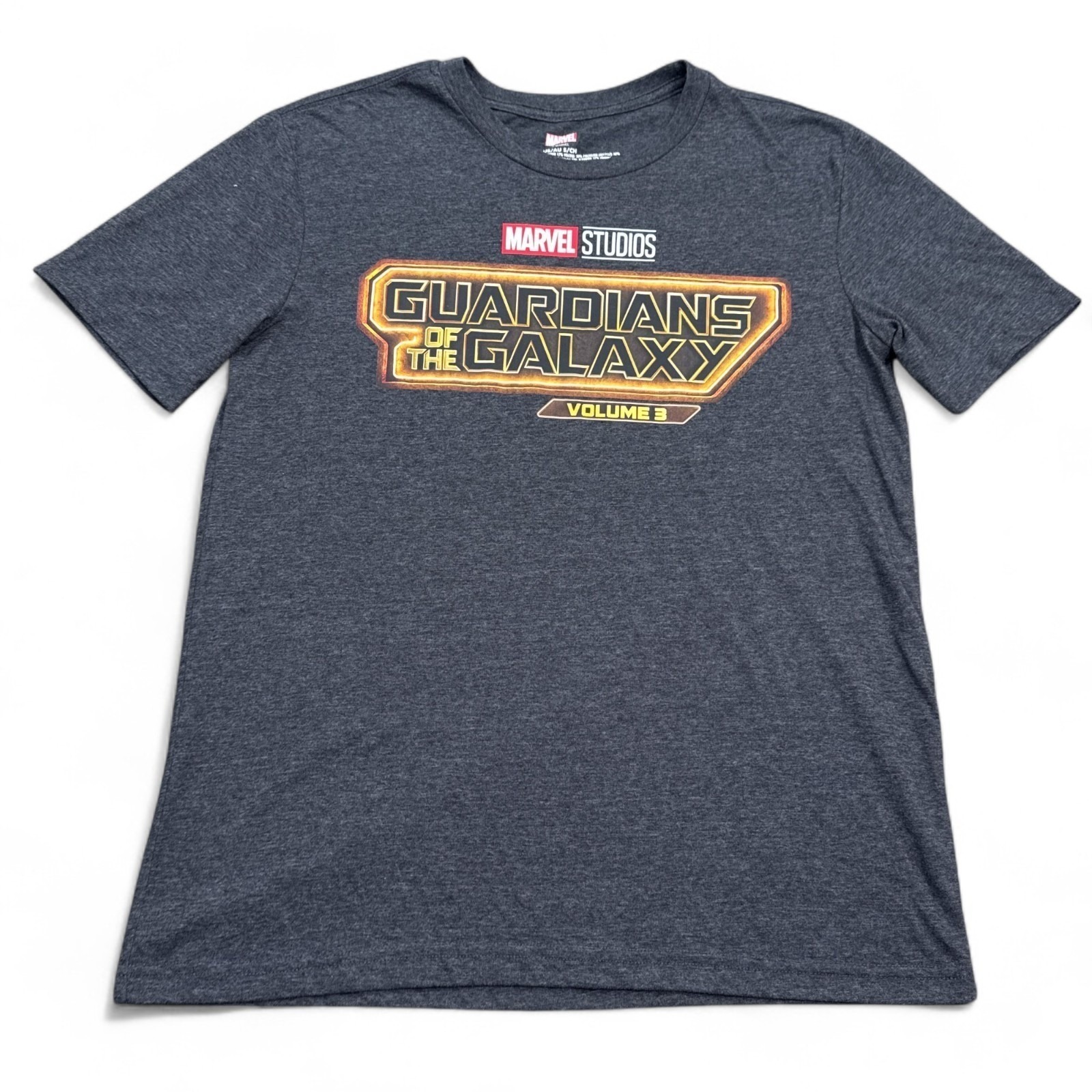 Marvel Guardians Of The Galaxy T Shirt Adult Size Small Gray Disney Big Logo Tee